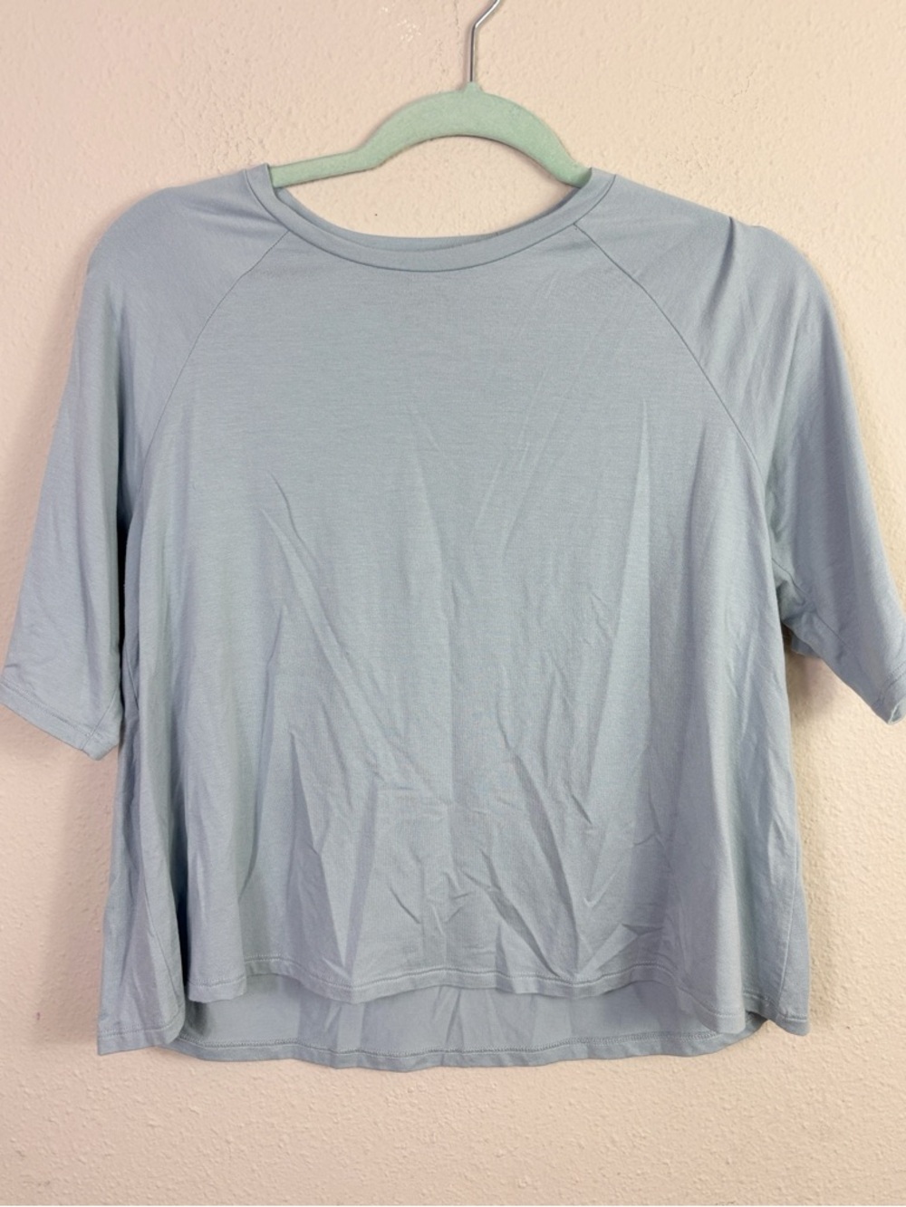 Eileen Fisher Dusty Blue Short Sleeve Crewneck tee shirt top size XS